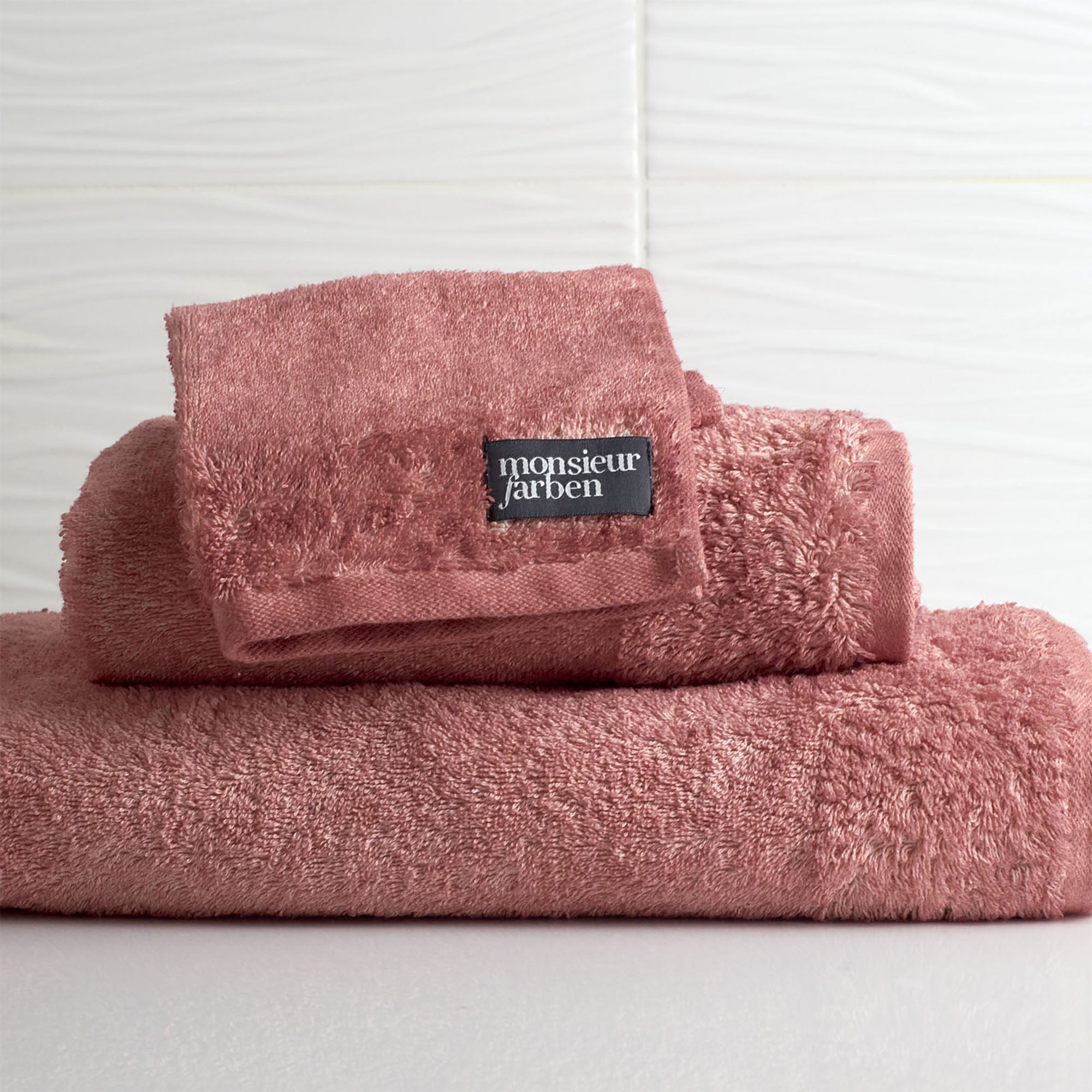 Biologisch gefärbte natürliche Handtücher im Set ROSA