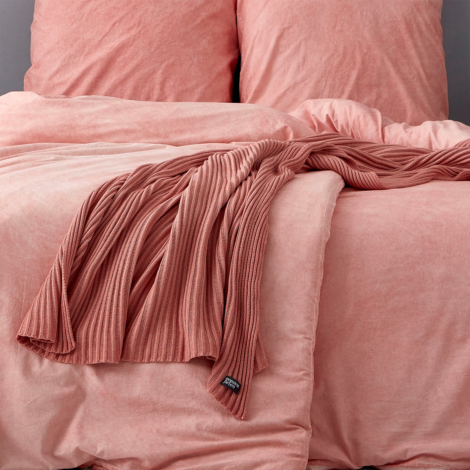 Natürlich gefärbte Baumwoll Decke Rose
